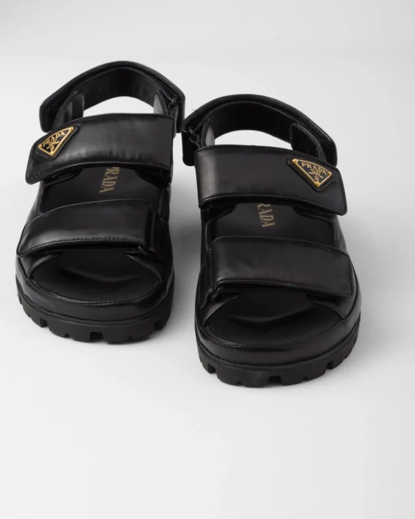 Sandals*Prada Flat nappa leather sandals Black