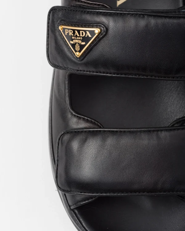 Sandals*Prada Flat nappa leather sandals Black