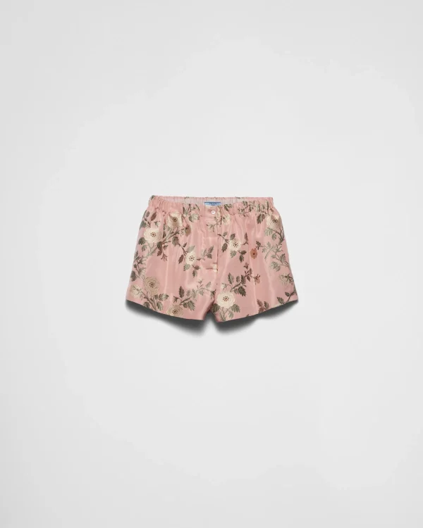 Trousers And Shorts*Prada Floral print jacquard shorts Begoniapink