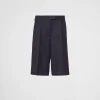 Trousers And Shorts*Prada Gabardine Bermuda shorts Navy