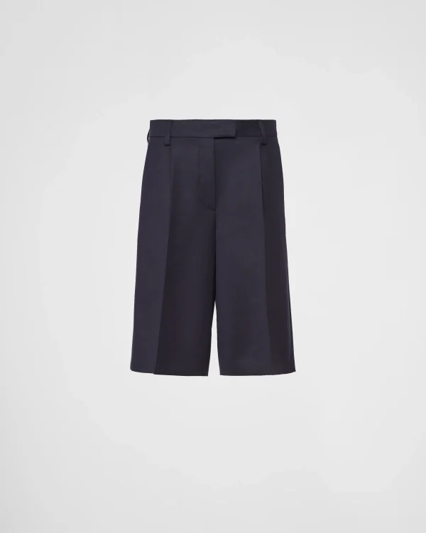 Trousers And Shorts*Prada Gabardine Bermuda shorts Navy