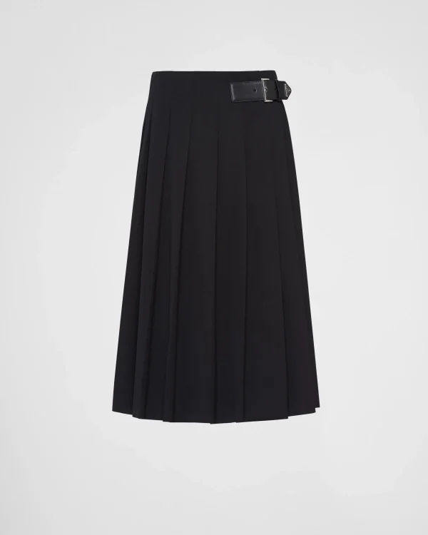 Skirts*Prada Gabardine midi skirt Black