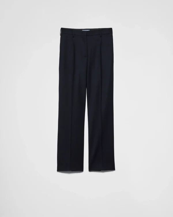 Trousers And Shorts*Prada Gabardine pants Navy