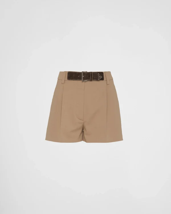 Trousers And Shorts*Prada Gabardine shorts Khaki