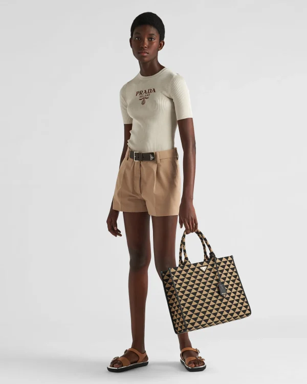 Trousers And Shorts*Prada Gabardine shorts Khaki