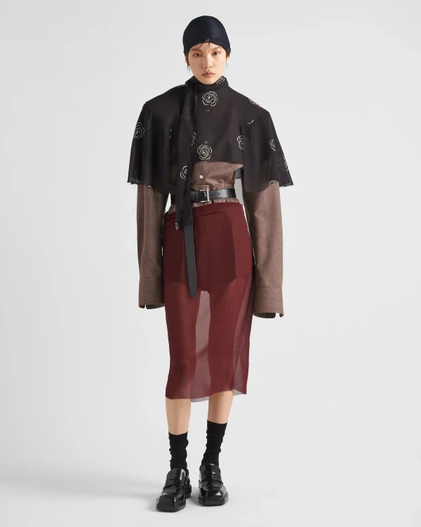 Skirts*Prada Georgette skirt Burgundy