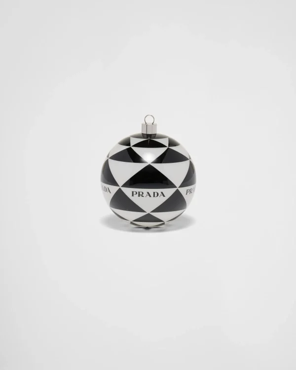 Games And Home Accessories*Prada Glass Christmas ornament set White/black