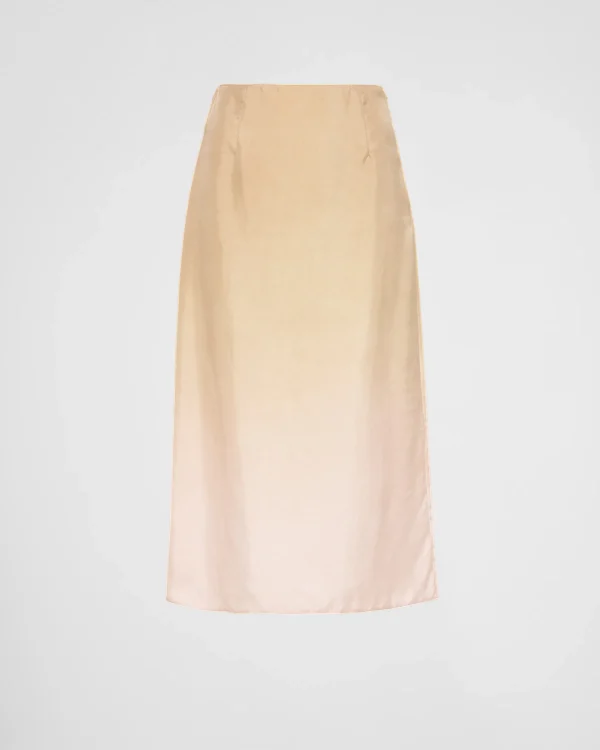 Skirts*Prada Gradient twill midi-skirt Cord