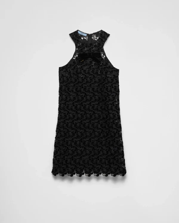 Dresses*Prada Guipure lace mini dress Black