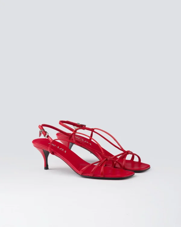 Sandals*Prada Heeled leather sandals Red