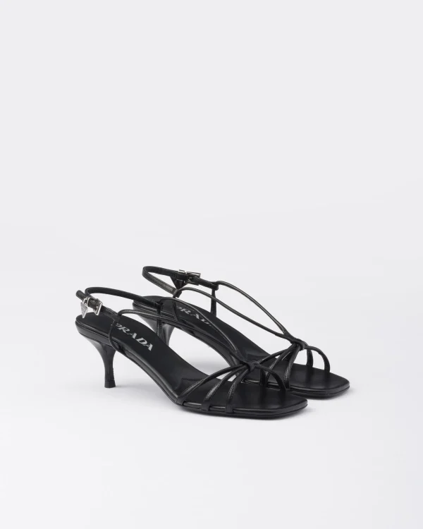 Sandals*Prada Heeled leather sandals Black