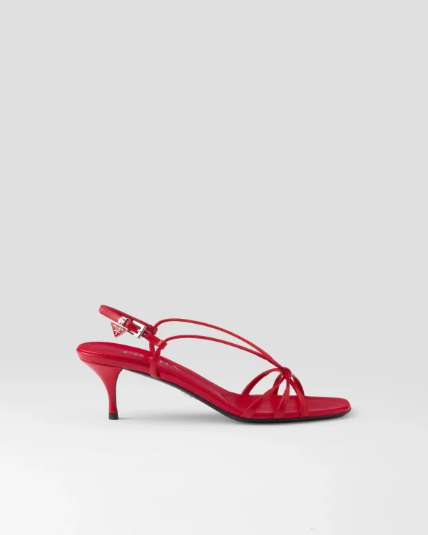 Sandals*Prada Heeled leather sandals Red