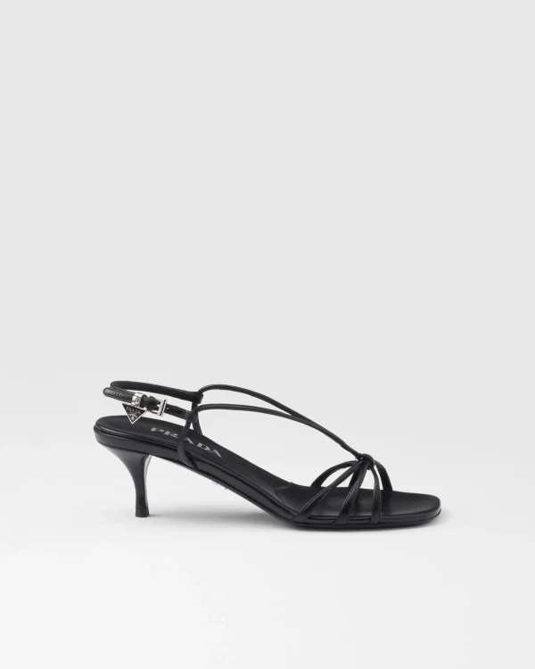 Sandals*Prada Heeled leather sandals Black