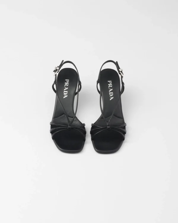 Sandals*Prada Heeled leather sandals Black