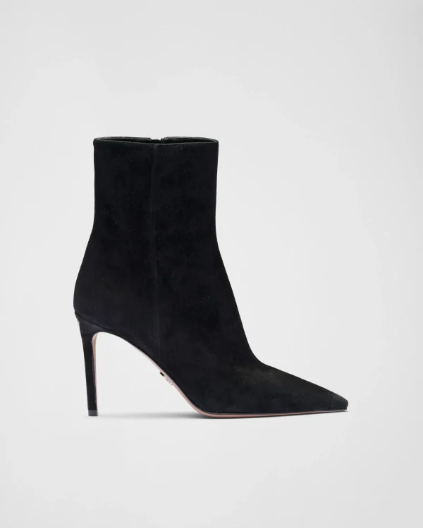 Ankle Boots And Boots*Prada High-heeled suede booties Black