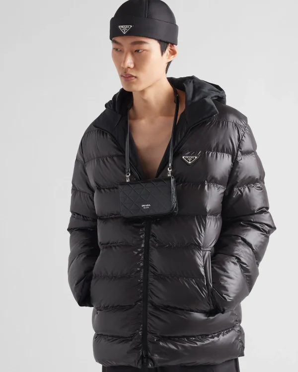 Outerwear*Prada Hooded Re-Nylon down jacket Black