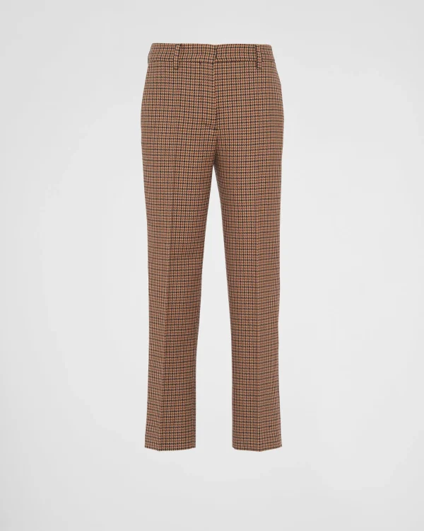 Trousers And Shorts*Prada Houndstooth check pants Tobacco