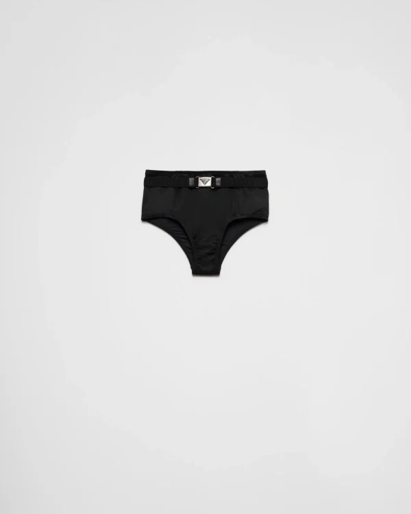 Swimwear*Prada Interlock fabric bikini bottom Black