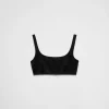 Swimwear*Prada Interlock fabric bikini top Black