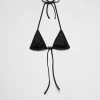 Swimwear*Prada Interlock fabric triangle bikini top Black