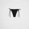 Swimwear*Prada Jersey bikini bottom with rhinestones Black/fume