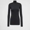 T-shirts And Sweatshirts*Prada Jersey turtleneck top Black