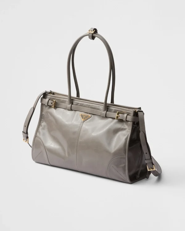 Top Handles | Top Handles*Prada Large leather handbag Pewter