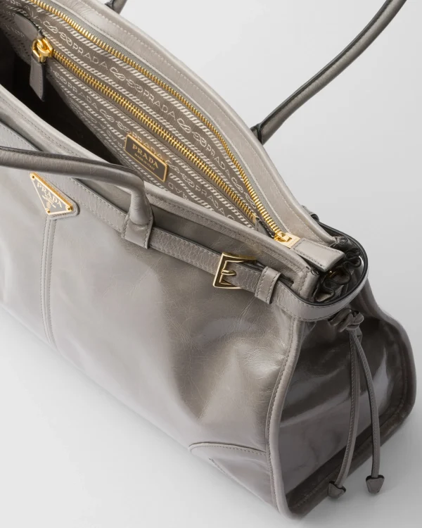 Top Handles | Top Handles*Prada Large leather handbag Pewter