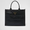 Briefcases | Briefcases*Prada Large leather Symbole bag with topstitching Black