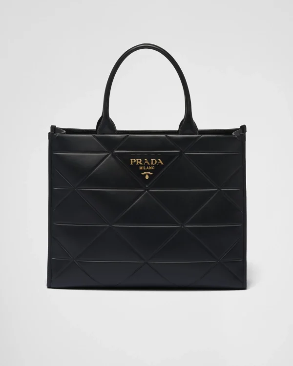 Briefcases | Briefcases*Prada Large leather Symbole bag with topstitching Black