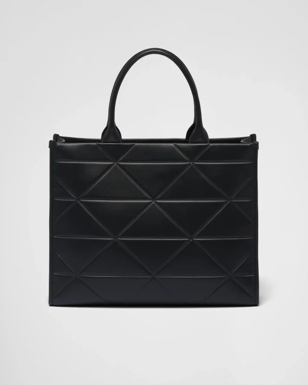 Briefcases | Briefcases*Prada Large leather Symbole bag with topstitching Black