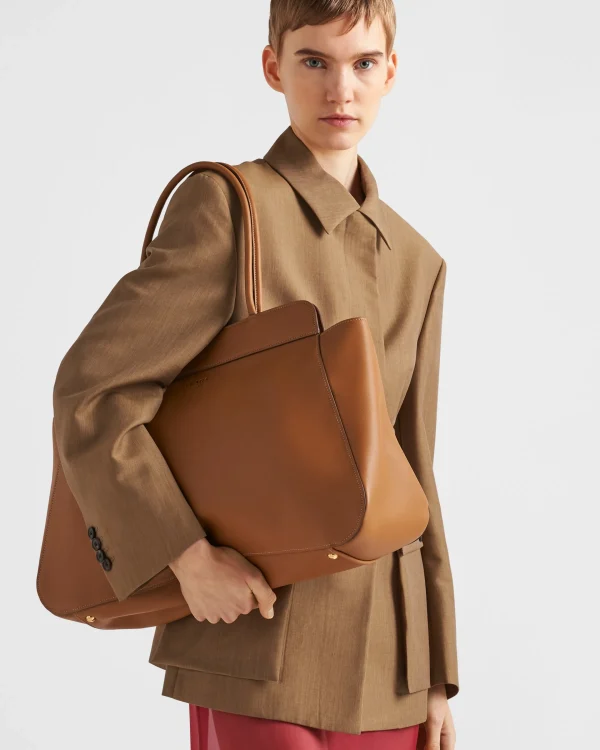 Briefcases | Briefcases*Prada Large leather tote bag Caramel