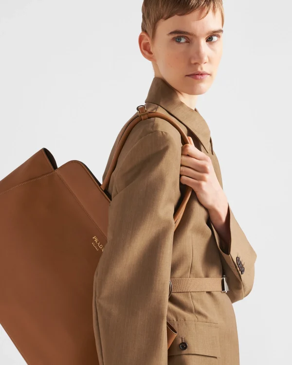 Briefcases | Briefcases*Prada Large leather tote bag Caramel