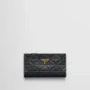 Large Wallets*Prada Large leather wallet with triangle motif Black