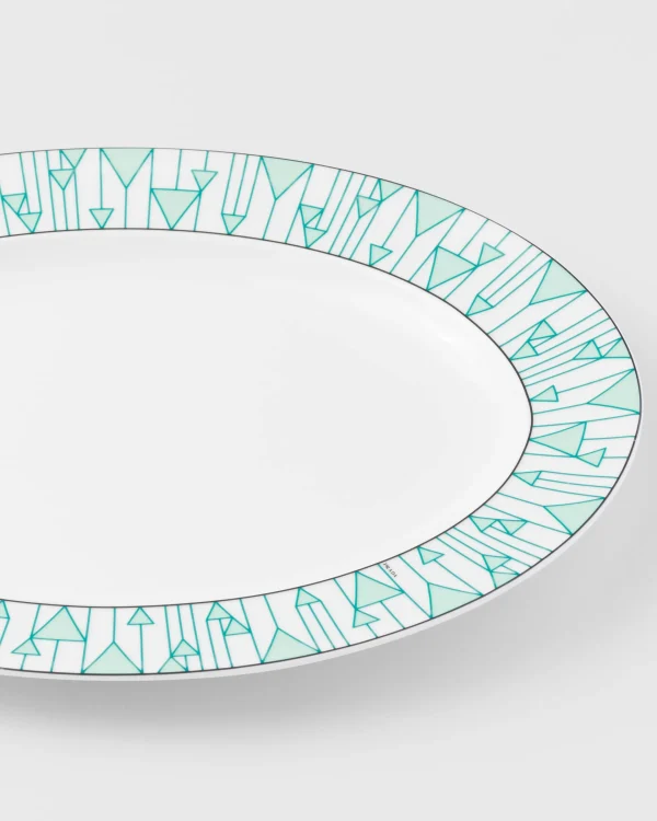 Trays And Table Accessories*Prada Large porcelain serving plate - Vienna Green