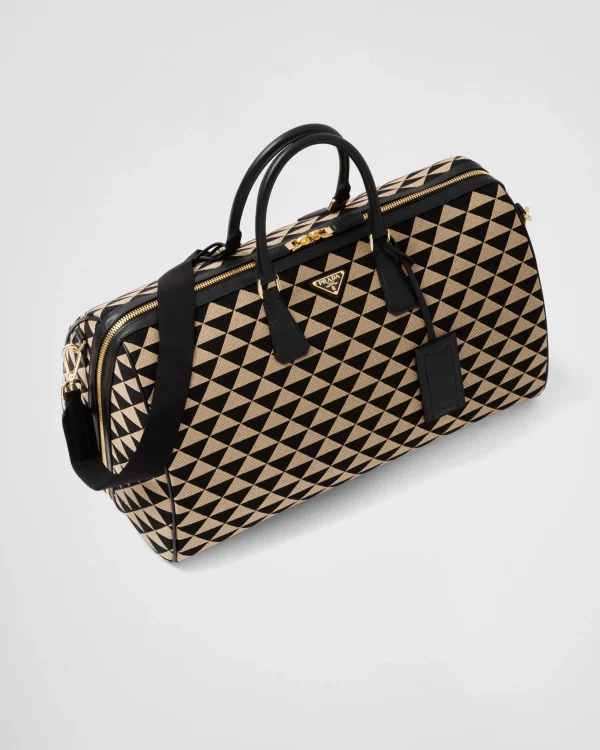 Travel Bags | Travel Bags*Prada Large Symbole embroidered fabric travel bag Black/beige