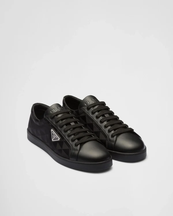 Sneakers*Prada Leather and Re-Nylon sneakers Black