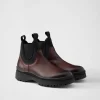 Boots*Prada Leather and stretch fabric Chelsea boots Ebony