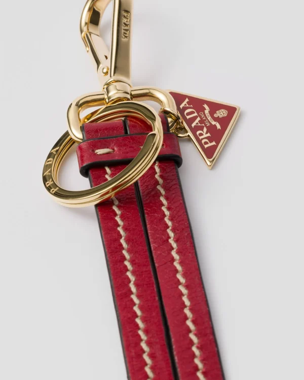 Bag Charms And Keychains*Prada Leather bag charm and keychain Rubyred