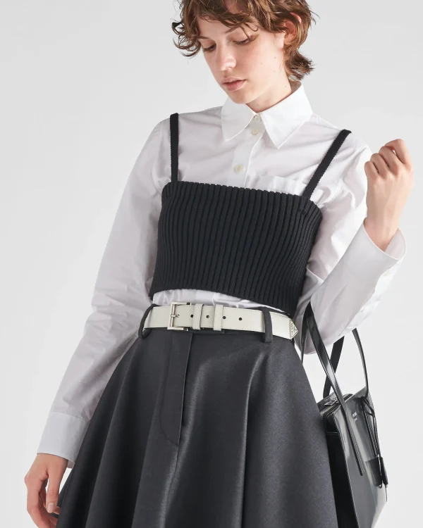 Belts*Prada Leather belt White