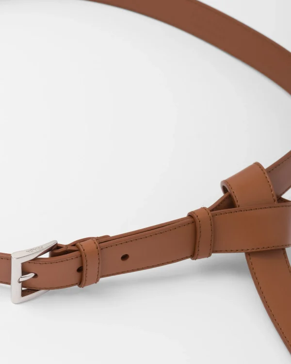 Belts*Prada Leather belt Cognac