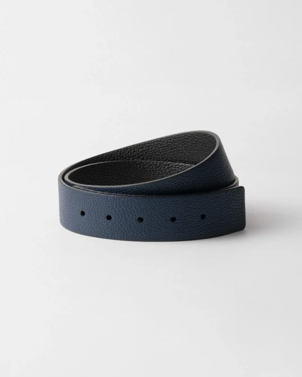 Belts*Prada Leather belt strap Balticblue/black