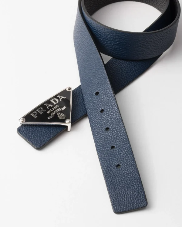 Belts*Prada Leather belt strap Balticblue/black