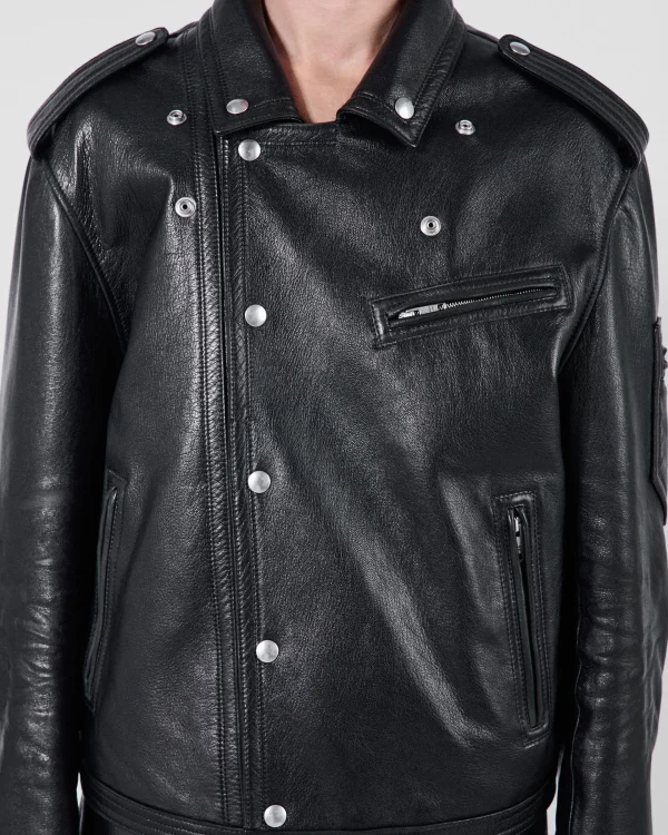 Leather Clothing*Prada Leather biker jacket Black