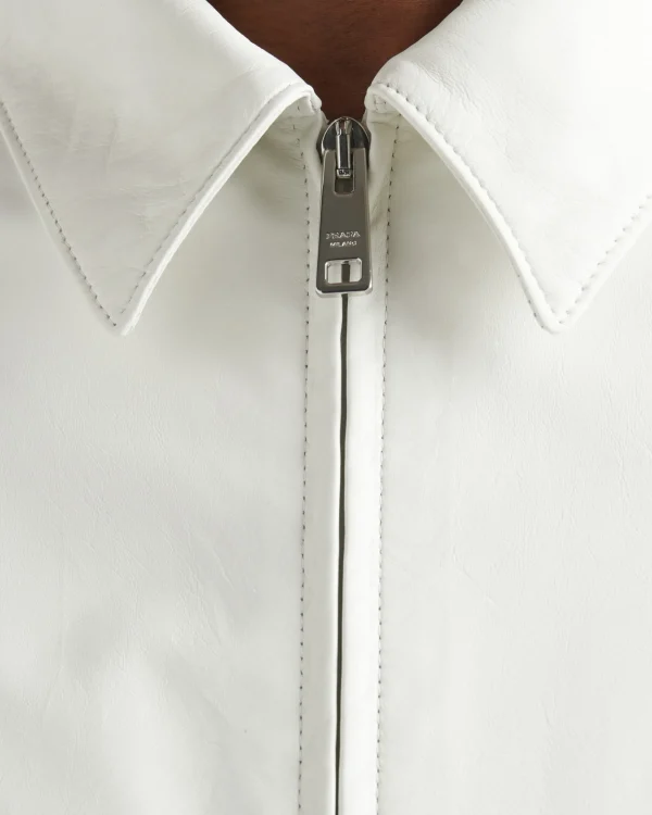 Leather Clothing*Prada Leather blouson jacket White