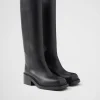 Ankle Boots And Boots*Prada Leather boots Black