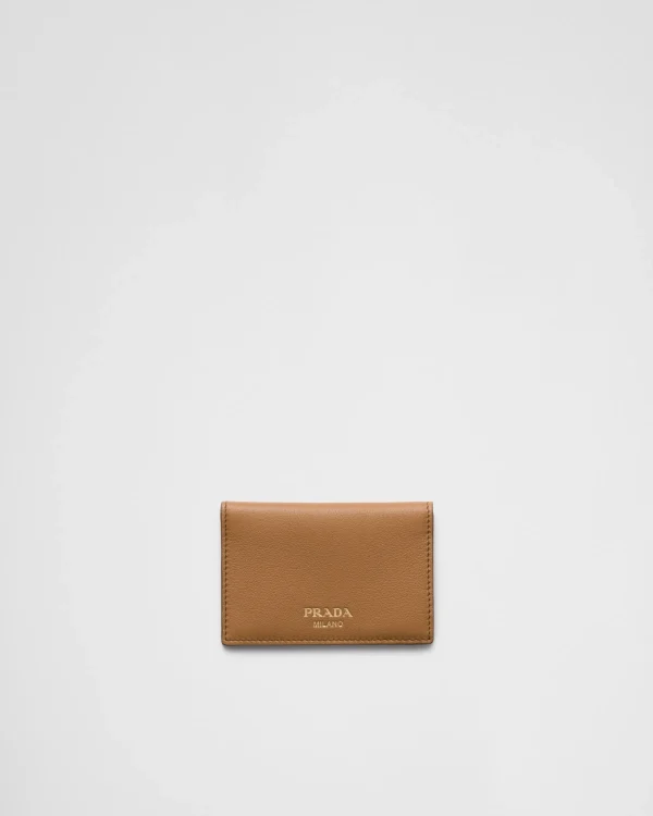 Card Holders*Prada Leather card holder Caramel