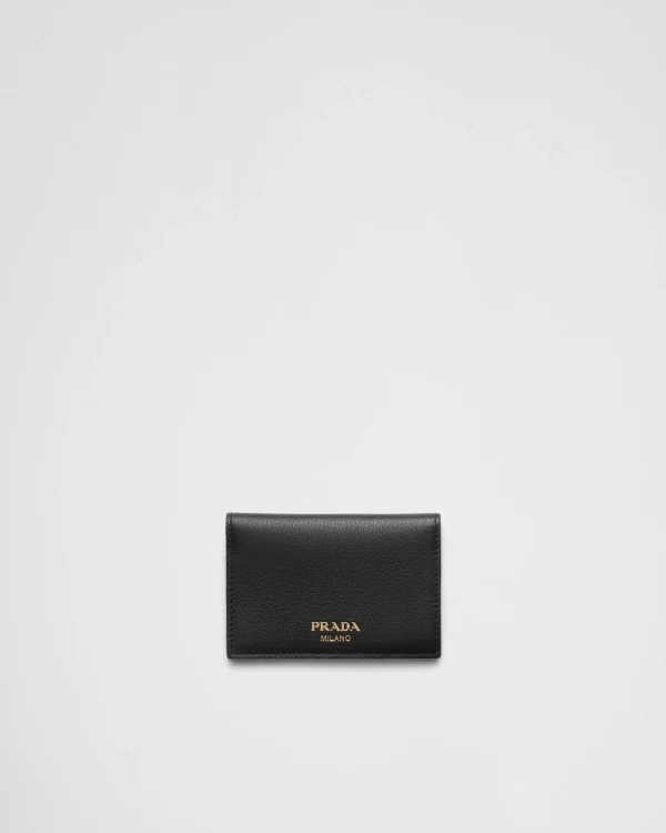 Card Holders*Prada Leather card holder Black