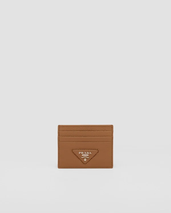 Card Holders*Prada Leather card holder Caramel