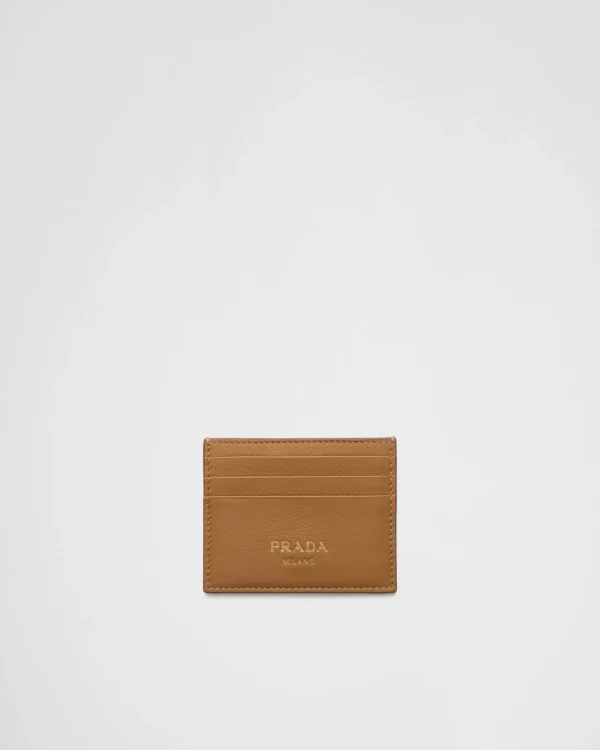 Card Holders*Prada Leather card holder Caramel